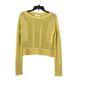 Roberto Rodriguez Yellow/Green Silk Long Sleeve Sweater Size Small